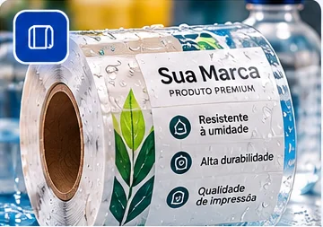 Exemplo visual de etiquetas adesivas bopp