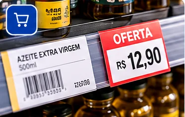 Exemplo visual de etiquetas de gôndola