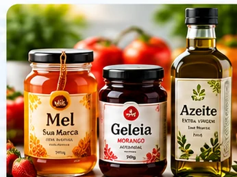 Imagem conceitual de aplicação de etiquetas no segmento Alimentos & bebidas