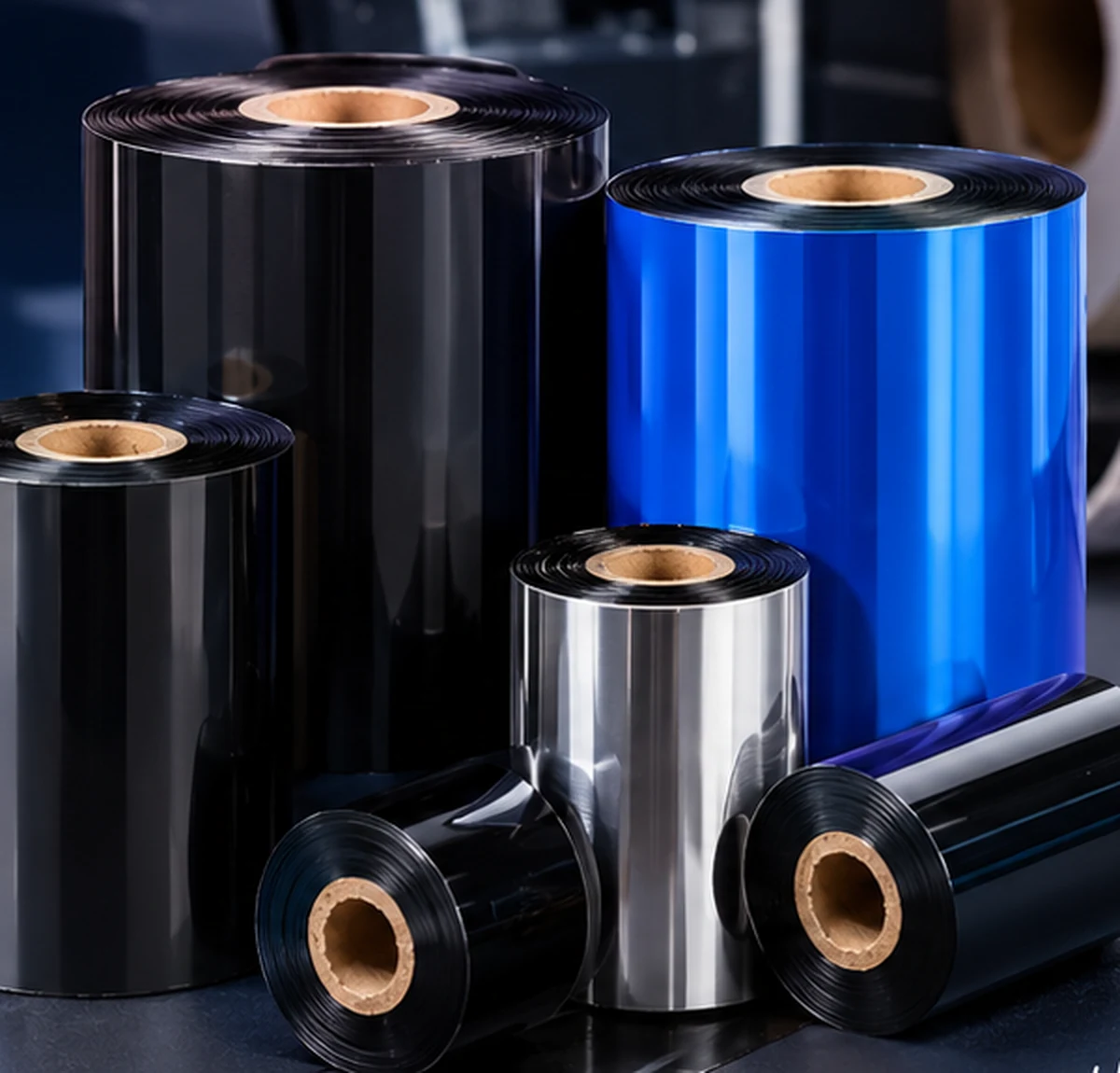 Bobinas de ribbon de resina para etiquetas sintéticas e aplicações de maior resistência