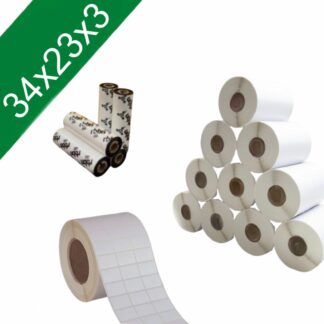 Etiqueta 34x23 Mm 3 Colunas  Couche Adesiva