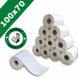 Rolos Etiqueta 10x7 Cm | 100x70 Mm Couche Adesiva